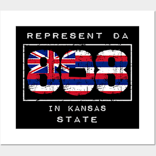 Rep Da 808 in Kansas State by Hawaii Nei All Day Posters and Art